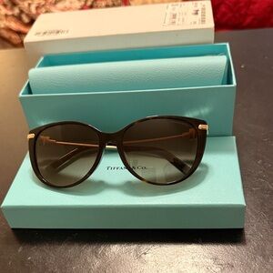 Tiffany & Co. Brown Sunglasses with Gold Accents
